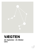 plakat: stjernebillede vægten - painters white-Stjernetegn-A1two3