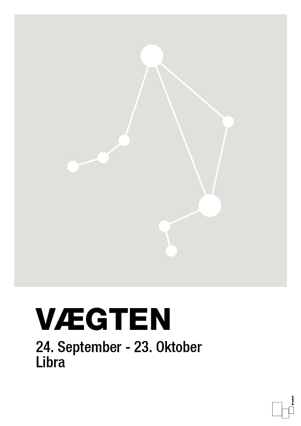 plakat: stjernebillede vægten - painters white-Stjernetegn-A1two3