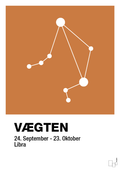 plakat: stjernebillede vægten - rumba orange-Stjernetegn-A1two3