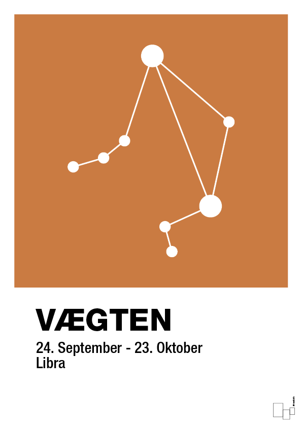 plakat: stjernebillede vægten - rumba orange-Stjernetegn-A1two3