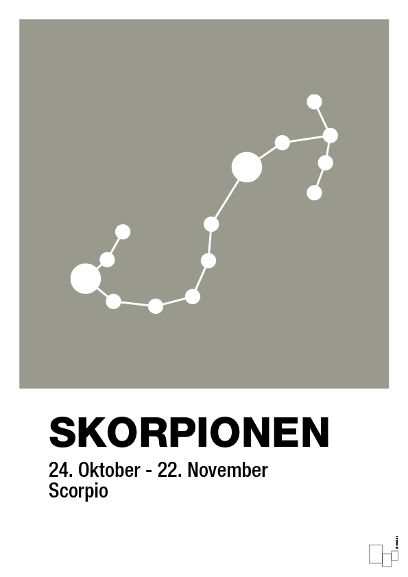 plakat: stjernebillede skorpionen - battleship gray-Stjernetegn-A1two3