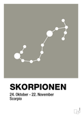 plakat: stjernebillede skorpionen - battleship gray-Stjernetegn-A1two3