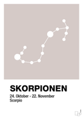 plakat: stjernebillede skorpionen - broken beige-Stjernetegn-A1two3