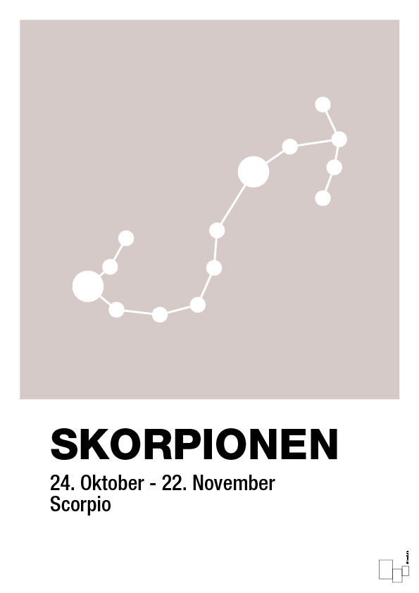 plakat: stjernebillede skorpionen - broken beige-Stjernetegn-A1two3