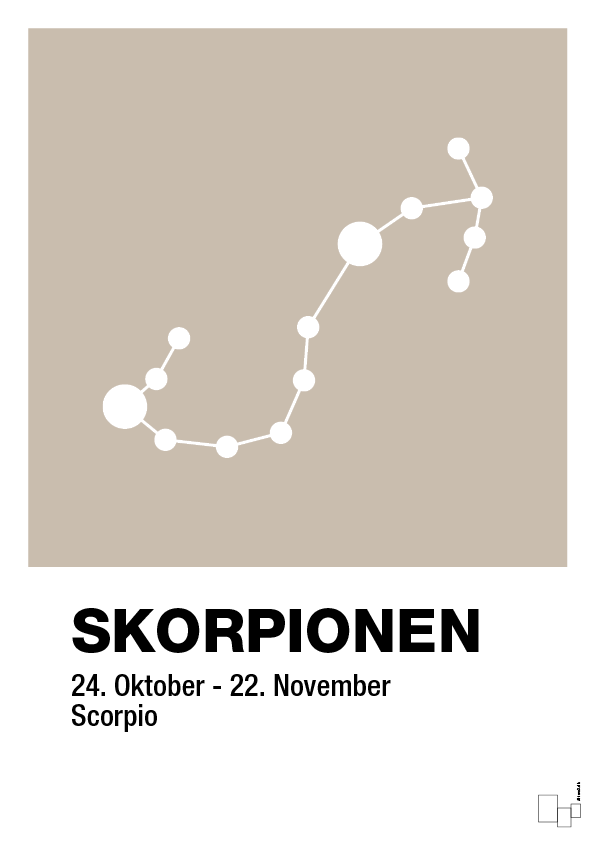 plakat: stjernebillede skorpionen - creamy mushroom-Stjernetegn-A1two3