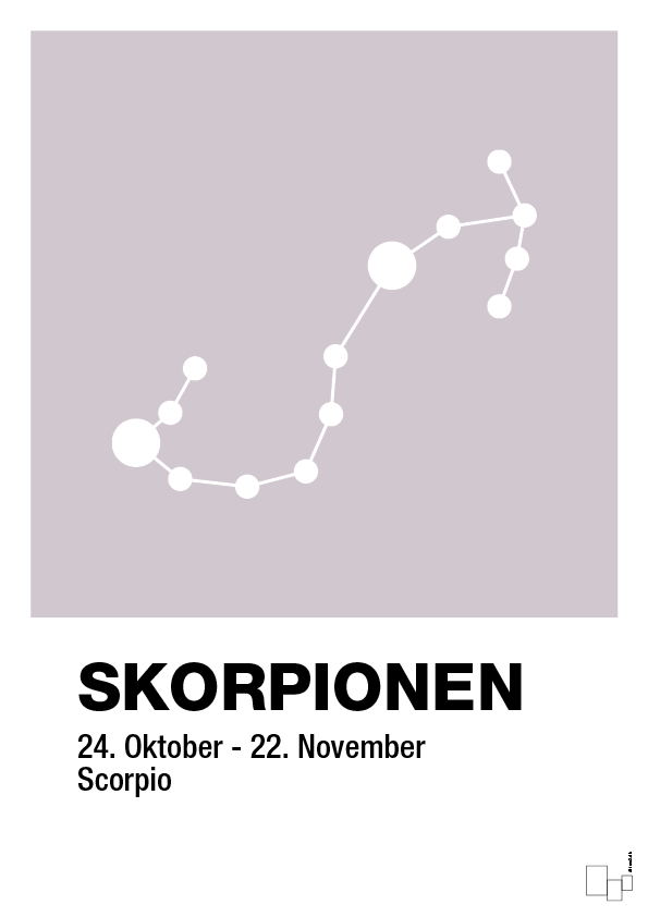 plakat: stjernebillede skorpionen - dusty lilac-Stjernetegn-A1two3