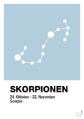 plakat: stjernebillede skorpionen - heavenly blue-Stjernetegn-A1two3
