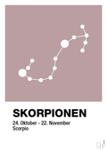 plakat: stjernebillede skorpionen - light rose-Stjernetegn-A1two3