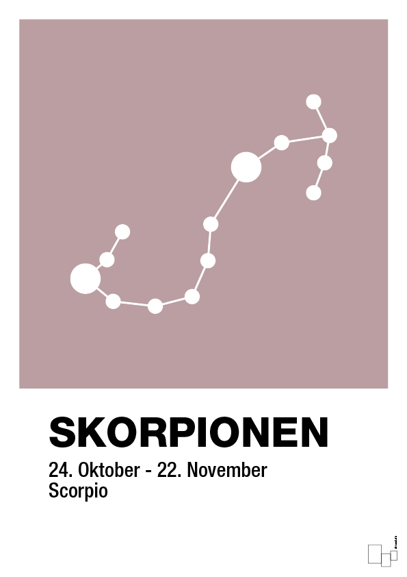 plakat: stjernebillede skorpionen - light rose-Stjernetegn-A1two3