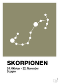 plakat: stjernebillede skorpionen - misty forrest-Stjernetegn-A1two3