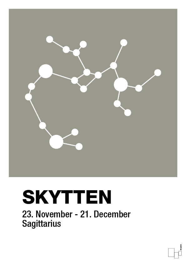plakat: stjernebillede skytten - battleship gray-Stjernetegn-A1two3