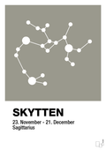plakat: stjernebillede skytten - battleship gray-Stjernetegn-A1two3