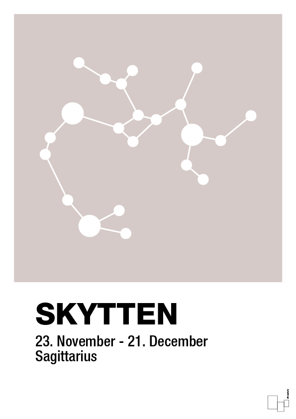 plakat: stjernebillede skytten - broken beige-Stjernetegn-A1two3