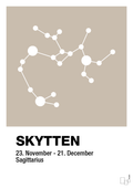 plakat: stjernebillede skytten - creamy mushroom-Stjernetegn-A1two3