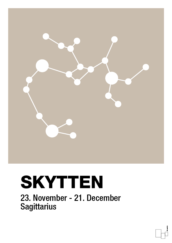 plakat: stjernebillede skytten - creamy mushroom-Stjernetegn-A1two3
