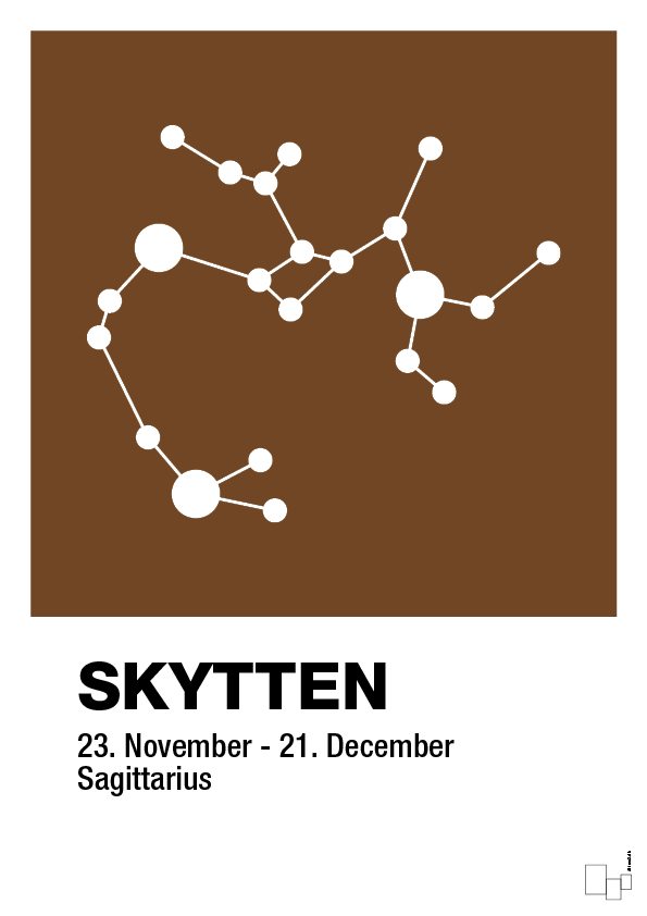 plakat: stjernebillede skytten - dark brown-Stjernetegn-A1two3