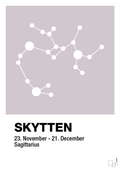 plakat: stjernebillede skytten - dusty lilac-Stjernetegn-A1two3