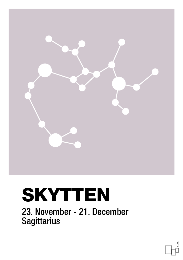 plakat: stjernebillede skytten - dusty lilac-Stjernetegn-A1two3