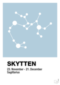 plakat: stjernebillede skytten - heavenly blue-Stjernetegn-A1two3
