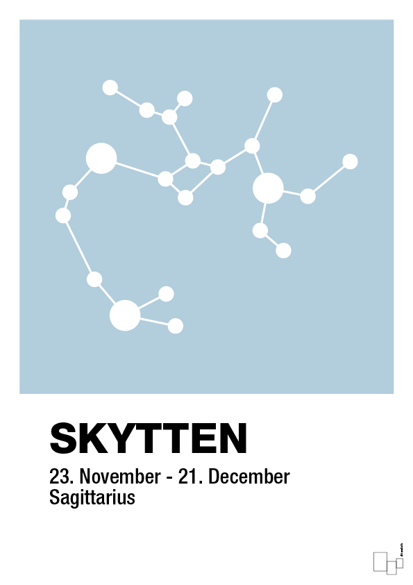 plakat: stjernebillede skytten - heavenly blue-Stjernetegn-A1two3