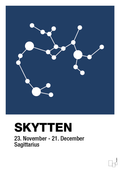 plakat: stjernebillede skytten - lapis blue-Stjernetegn-A1two3
