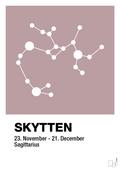 plakat: stjernebillede skytten - light rose-Stjernetegn-A1two3