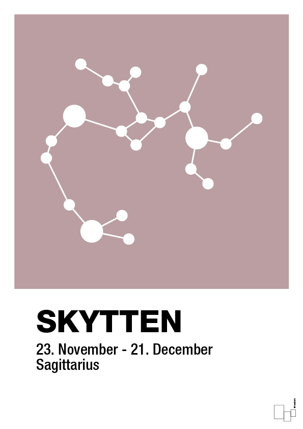 plakat: stjernebillede skytten - light rose-Stjernetegn-A1two3