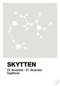 plakat: stjernebillede skytten - painters white-Stjernetegn-A1two3