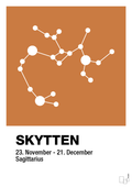 plakat: stjernebillede skytten - rumba orange-Stjernetegn-A1two3
