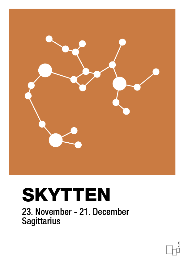 plakat: stjernebillede skytten - rumba orange-Stjernetegn-A1two3