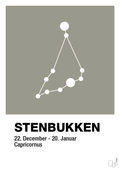 plakat: stjernebillede stenbukken - battleship gray-Stjernetegn-A1two3