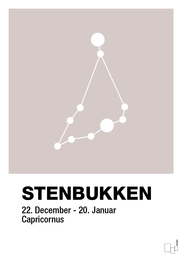 plakat: stjernebillede stenbukken - broken beige-Stjernetegn-A1two3