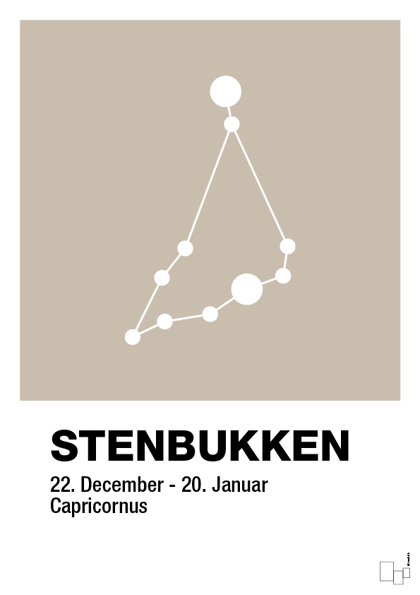 plakat: stjernebillede stenbukken - creamy mushroom-Stjernetegn-A1two3