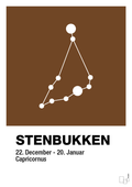 plakat: stjernebillede stenbukken - dark brown-Stjernetegn-A1two3