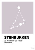 plakat: stjernebillede stenbukken - dusty lilac-Stjernetegn-A1two3