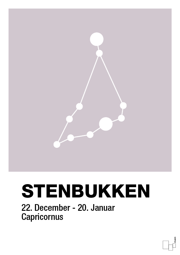 plakat: stjernebillede stenbukken - dusty lilac-Stjernetegn-A1two3