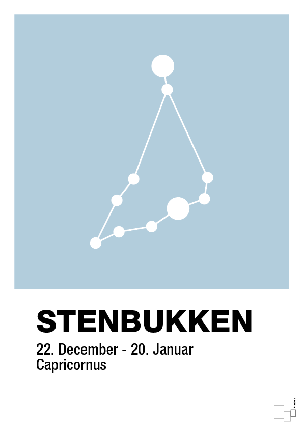 plakat: stjernebillede stenbukken - heavenly blue-Stjernetegn-A1two3