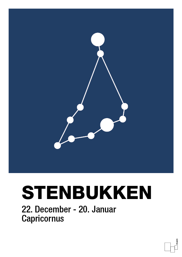 plakat: stjernebillede stenbukken - lapis blue-Stjernetegn-A1two3