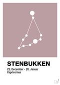 plakat: stjernebillede stenbukken - light rose-Stjernetegn-A1two3