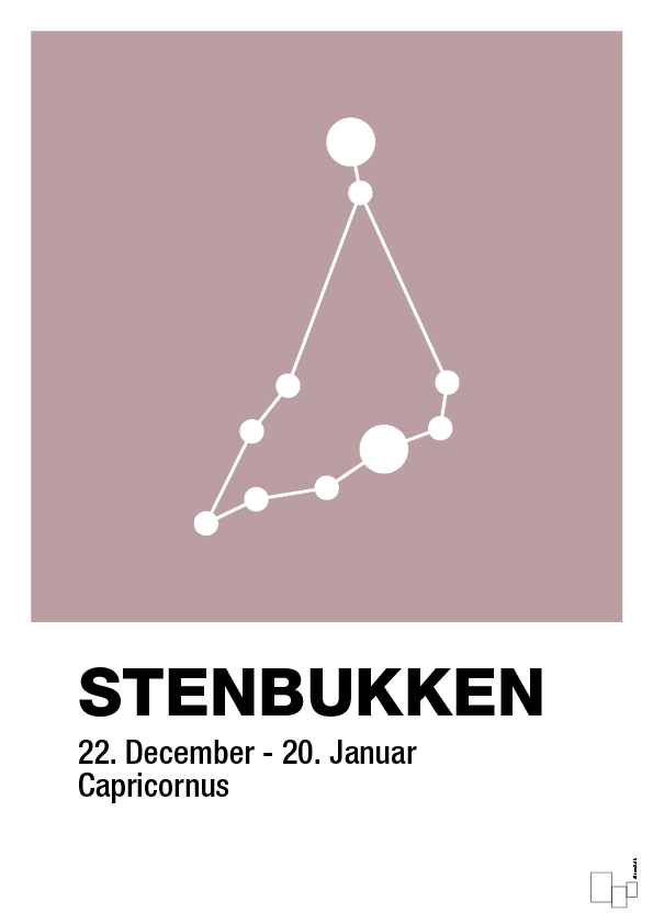 plakat: stjernebillede stenbukken - light rose-Stjernetegn-A1two3