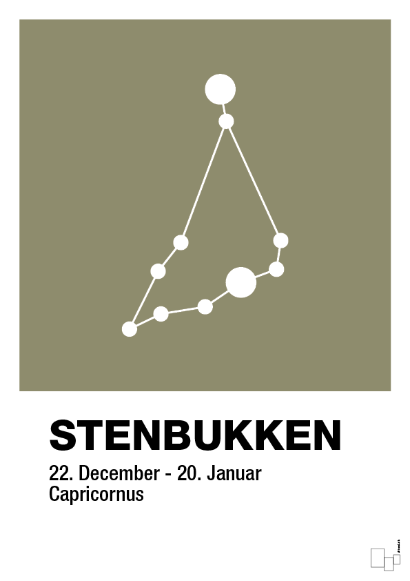 plakat: stjernebillede stenbukken - misty forrest-Stjernetegn-A1two3