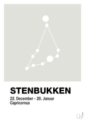 plakat: stjernebillede stenbukken - painters white-Stjernetegn-A1two3