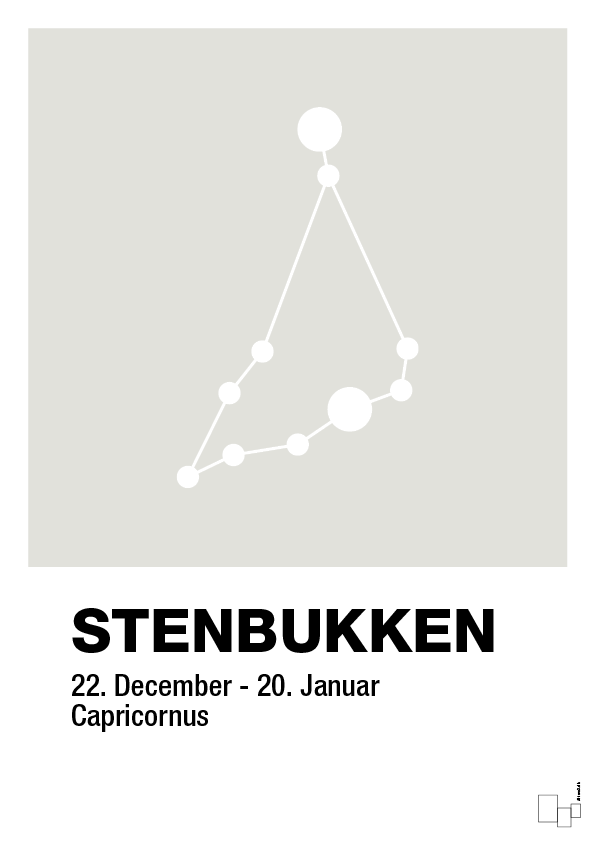 plakat: stjernebillede stenbukken - painters white-Stjernetegn-A1two3