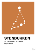 plakat: stjernebillede stenbukken - rumba orange-Stjernetegn-A1two3
