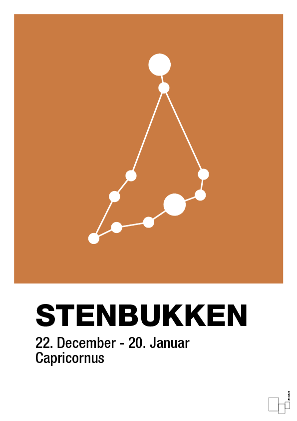 plakat: stjernebillede stenbukken - rumba orange-Stjernetegn-A1two3