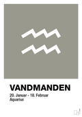 plakat: stjernesymbol vandmanden - battleship gray-Stjernetegn-A1two3