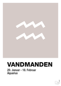 plakat: stjernesymbol vandmanden - broken beige-Stjernetegn-A1two3
