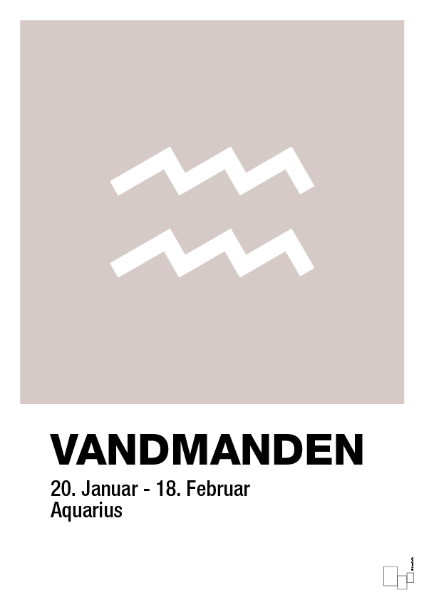 plakat: stjernesymbol vandmanden - broken beige-Stjernetegn-A1two3