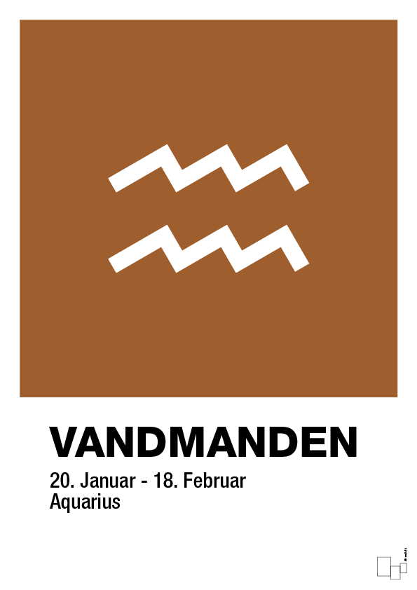plakat: stjernesymbol vandmanden - cognac-Stjernetegn-A1two3