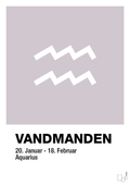plakat: stjernesymbol vandmanden - dusty lilac-Stjernetegn-A1two3